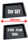 UNIQDEALZ 445x375x 30 und 40mm mit 2 Backbleche 2 Tiefe emailliert passend für Bauknecht Whirlpool Ignis IKEA
