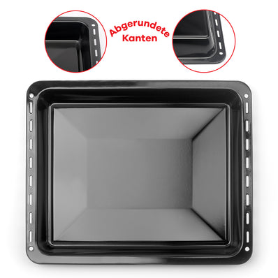 UNIQDEALZ 2er SPARSET 455x370x 31 und 46mm mit 2 Bleche 2 Tiefe emailliert Neff Bosch Siemens passend für BSH 662999, 434038 Bosch Siemens Neff